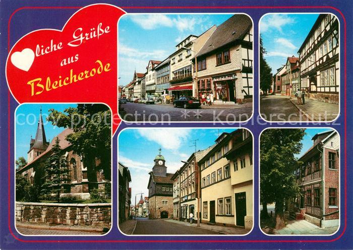 Bleicherode Hauptstrasse Neue Strasse Pfarrhaus Marienkirche Rathaus Heimatmuseu