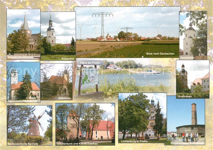 Doebrichau Torgau und Umgebung Sehenswuerdigkeiten Muehle Kirche Glockenturm Lic