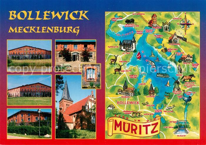 Bollewick Scheune Kirche Rund um die Mueritz Landkarte