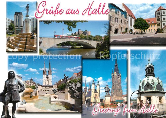 Halle Saale Haendel Statue Bruecke Stadtansichten