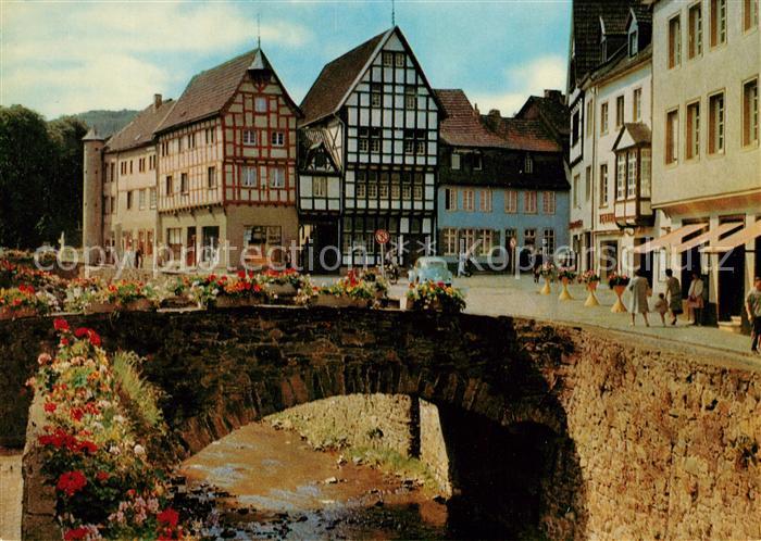 Bad Muenstereifel Erftbruecke Fachwerkhaeuser Markt