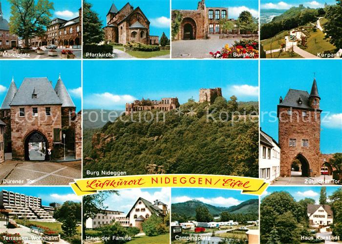 Nideggen Eifel Burg Marktplatz Kurpark Campingplatz Duerener Tor