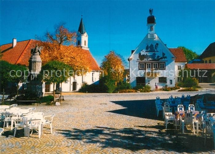 Bad Groenenbach MArktplatz Kirche Kriegerdenkmal