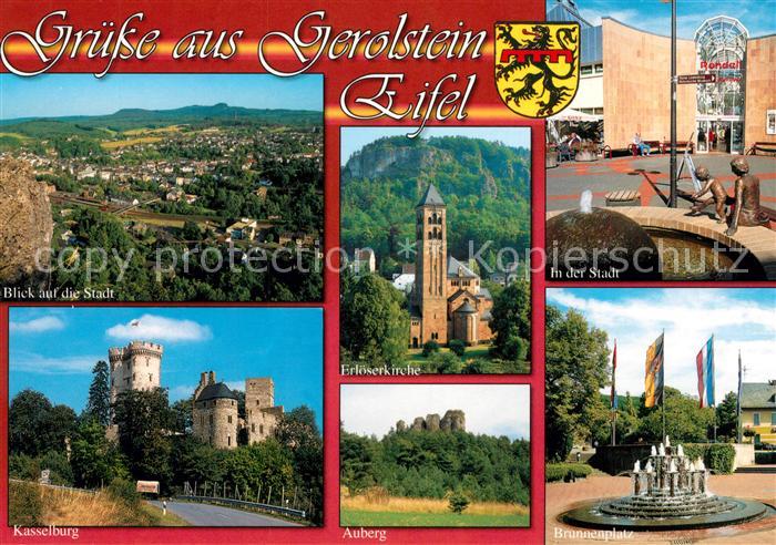 Gerolstein Kasselburg Auberg Brunnenplatz Erloeserkirche