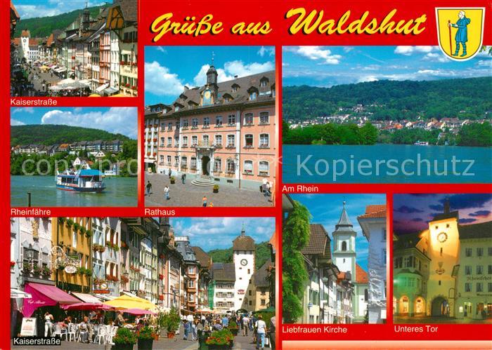 Waldshut-Tiengen Rathaus Kaiserstrasse Rheinfaehre Unteres Tor