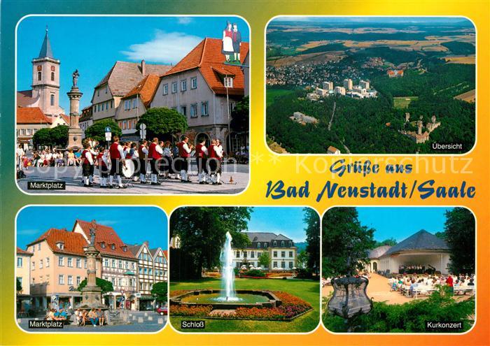 Neustadt Bad Schloss Marktplatz Fliegeraufnahme Kurkonzert