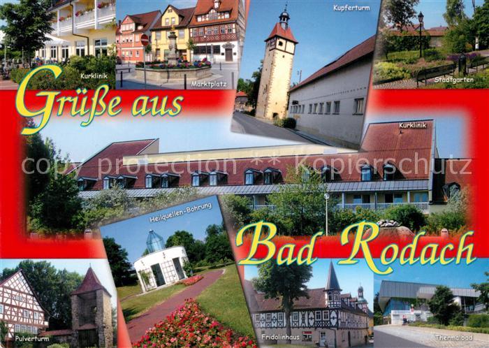 Bad Rodach Kurklinik Marktplatz Kupferturm Heilquellen Bohrung Pulverturm