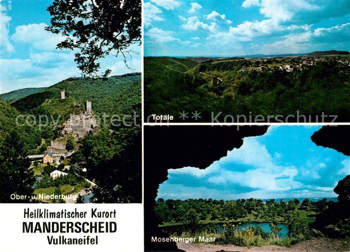 Manderscheid Eifel Mosenberger Maar Ober Niederburg Panorama