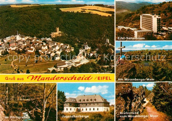 Manderscheid Eifel Horngraben Jugendherberge Mosenberger Maar Kraterrand