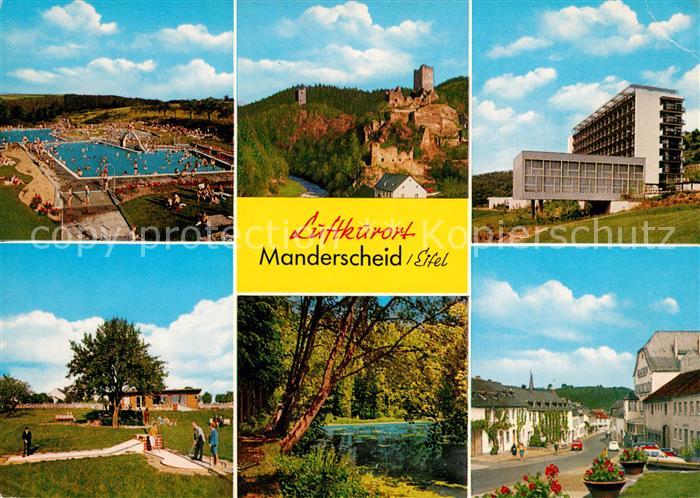 Manderscheid Eifel Ober Unterburg Eifelsanatorium Schwimmbad Burgweiher Minigolf