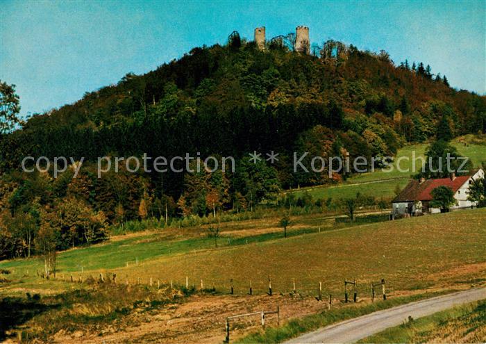 Ebersberg Rhoen Blick zur Ebersburg Burgruine