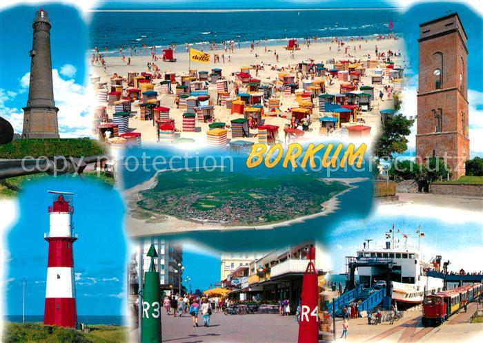 Borkum Strand Leuchttuerme Fussgaengerzone Faehre Hafen Eisenbahn