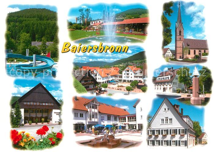 Baiersbronn Schwarzwald Teilansichten Luftkurort Freibad Rutschbahn Hotel Restau