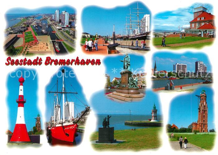 Bremerhaven Hafen Promenade Segelschiff Denkmal Leuchtturm Loschenturm