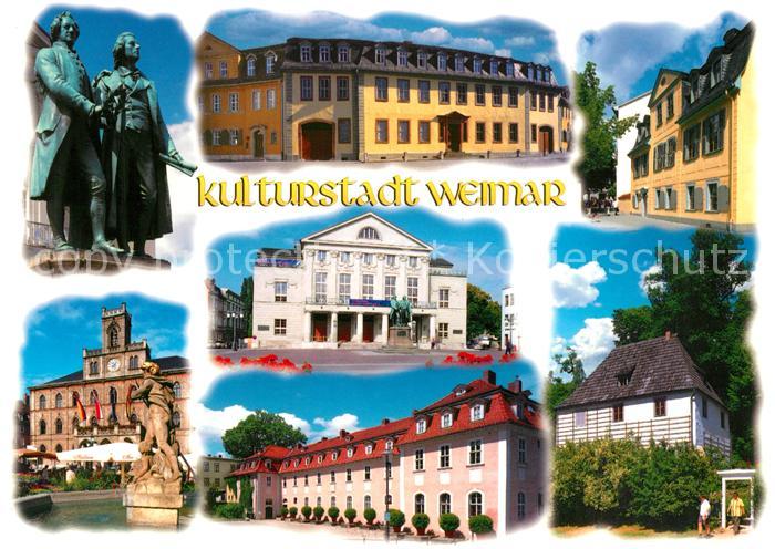 Weimar Thueringen Goethe Schiller Denkmal Rathaus Nationaltheater Goethes Wohnha