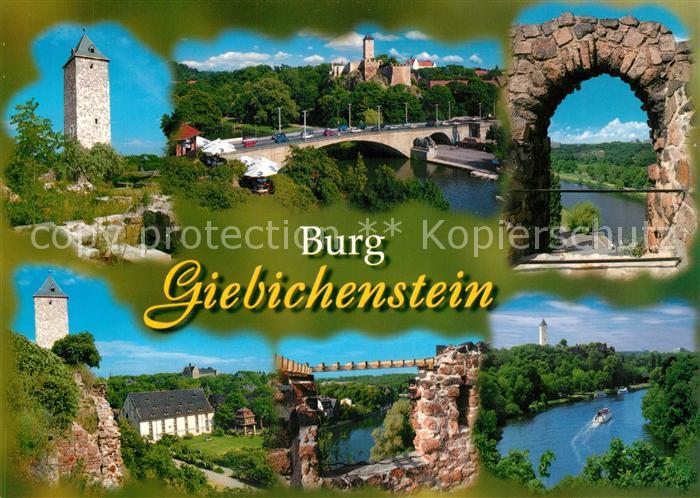 Halle Saale Burg Giebichenstein Bruecke Landschaftspanorama