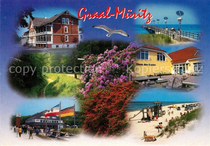 Graal-Mueritz Ostseebad Seebruecke Hotel Haus des Gastes Strand Blumenpracht Nat