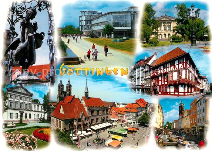 Goettingen Niedersachsen Gaenselieselbrunnen Marktplatz Kirche Fachwerkhaus Prom