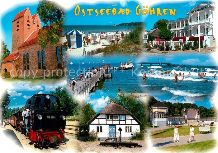 Goehren Ruegen Kirche Strand Hotel Restaurant Dampflokomotive Promenade Seebruec