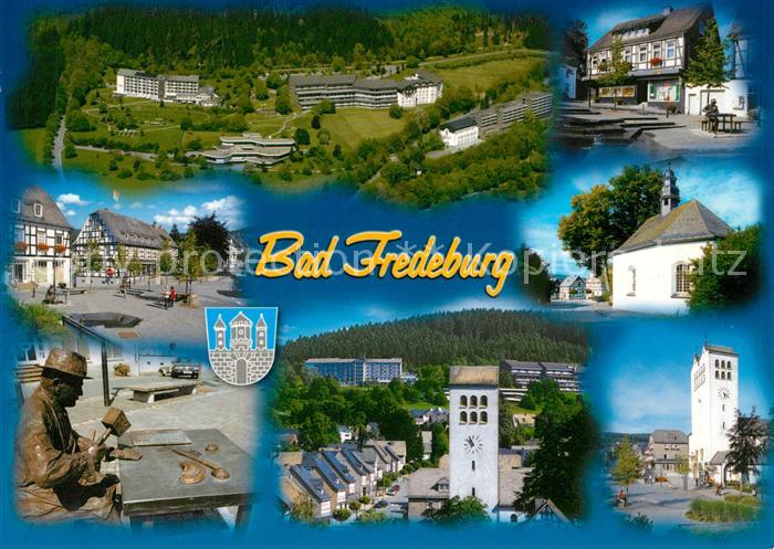 Bad Fredeburg Kurhotels Park Marktplatz Kirche Kapelle Handwerker Skulptur