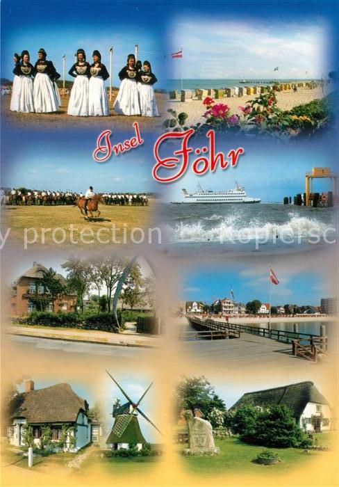 Insel Foehr Trachten Pferderennen Faehre Strand Seebruecke Windmuehle Wohnhaeuse