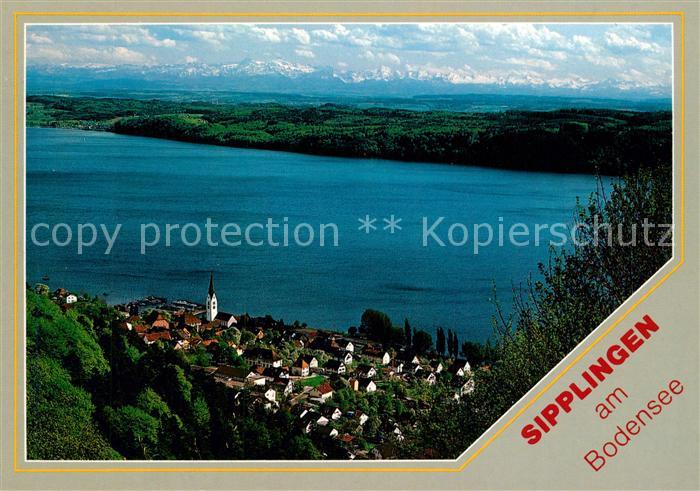 Sipplingen ueberlingersee Blick auf Schweizer Berge