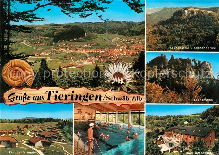 Tieringen Panorama Erholungsort Schwaebische Alb Lochenstein Lochenhoernle Felse