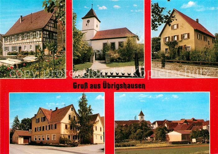 uebrigshausen Gasthaus Zum Adler Ortsmotiv mit Kirche Wohnhaus