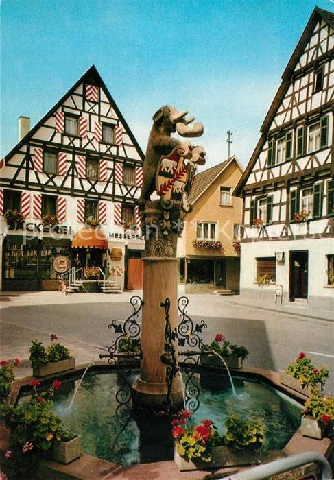 Wiesensteig Marktplatz Fachwerkhaeuser Brunnen
