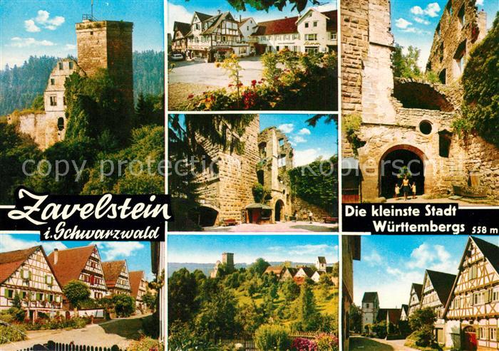 Zavelstein Kleinste Stadt Wuerttembergs Burgruine Fachwerkhaeuser