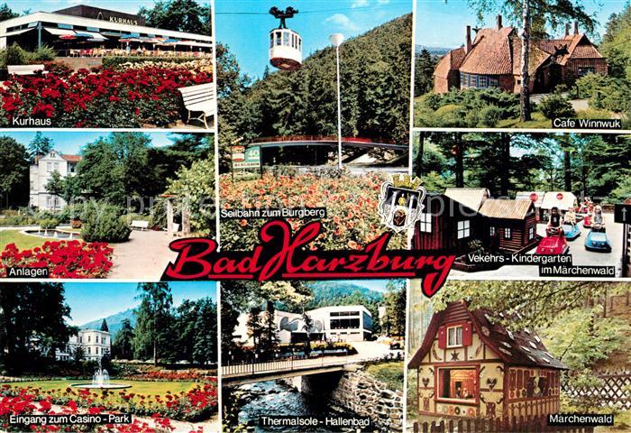 Bad Harzburg Kurhaus Parkanlagen Casinopark Thermalsole Hallenbad Seilbahn Burgb