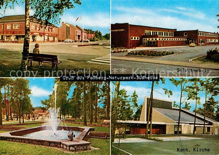 Fassberg Naturpark Suedheide Ortsmitte Soldatenheim Springbrunnen Kirche