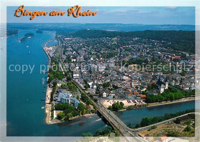Bingen Rhein Nahemuendung Fliegeraufnahme