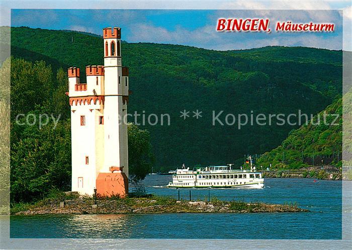 Bingen Rhein Maeuseturm Rheindampfer