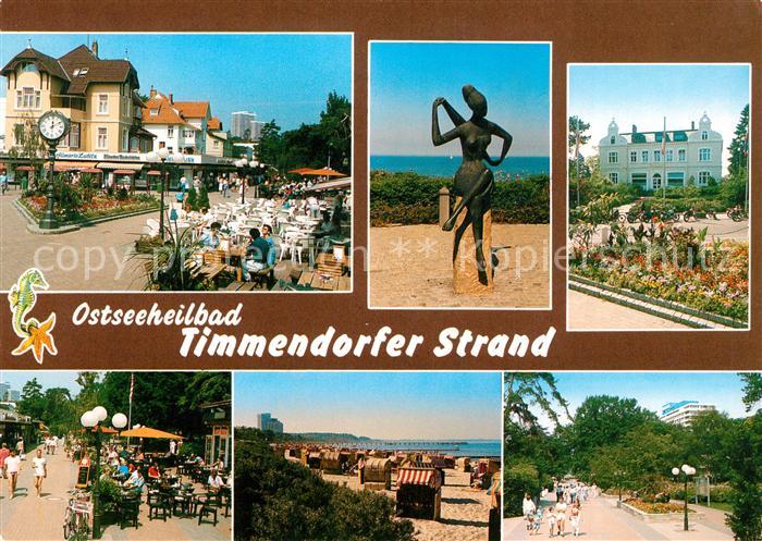Timmendorfer Strand Promenade Strassencafes Strand Skulptur Hotel