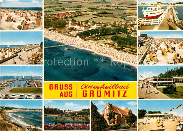 Groemitz Ostseebad Strand Promenade Hafen Seebruecke Fliegeraufnahme