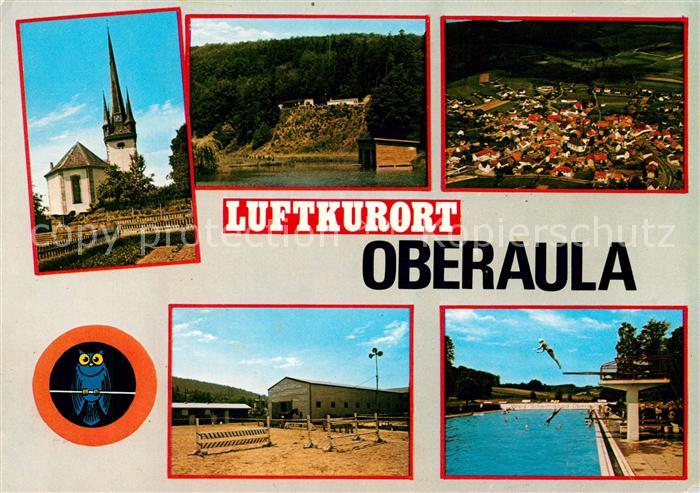 Oberaula Kirche Reitstall Freibad Luftkurort Knuellgebirge Fliegeraufnahme