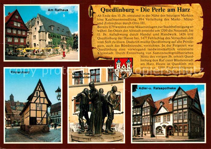Quedlinburg Harz Rathaus Strassencafe Finkenherd Fachwerkhaus Muenzenberger Musi