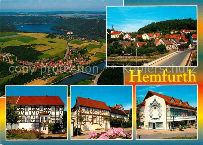 Hemfurth-Edersee Ortsmotive Fachwerkhaeuser Edertalsperre Fliegeraufnahme