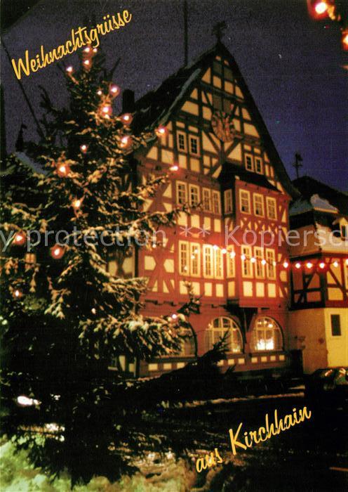 Kirchhain Hessen Marktplatz Altstadt Christbaum Weihnachtskarte