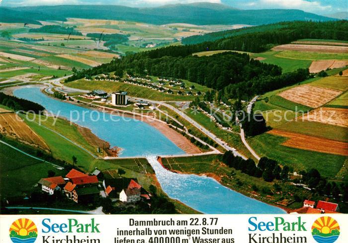 Kirchheim Hessen Seepark Ferienhaeuser Dammbruch 1977 Fliegeraufnahme