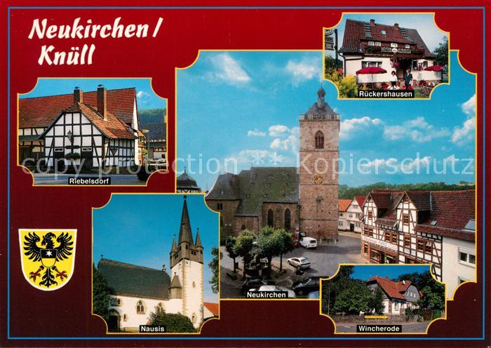 Neukirchen Knuellgebirge Ortsmotiv mit Kirche Riebelsdorf Rueckershausen Wincher