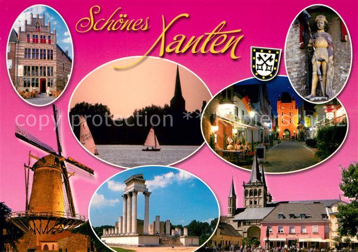 Xanten Gotisches Haus Windmuehle Tempel Innenstadt Tor Kirche Statue