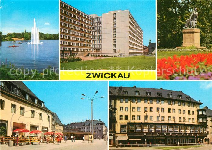 Zwickau Sachsen Schwanenteich Internat Ingenieurhochschule Robert Schumann Denkm