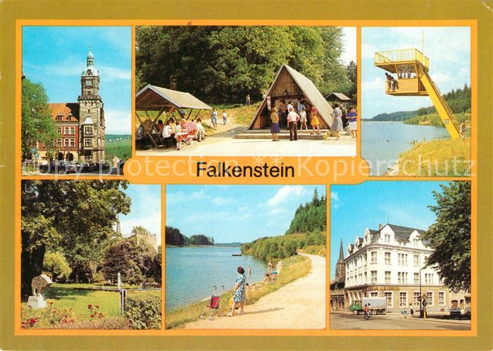 Falkenstein Vogtland Rathaus Talsperre Schlossfelsen Park Haus der Lehrer