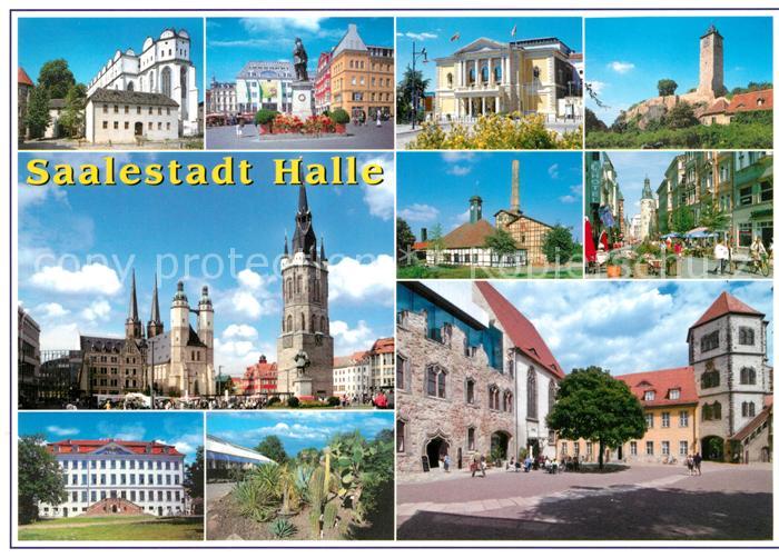 Halle Saale Marktplatz Kirche Franckesche Stiftungen Haendeldenkmal Hallmarkt Tu