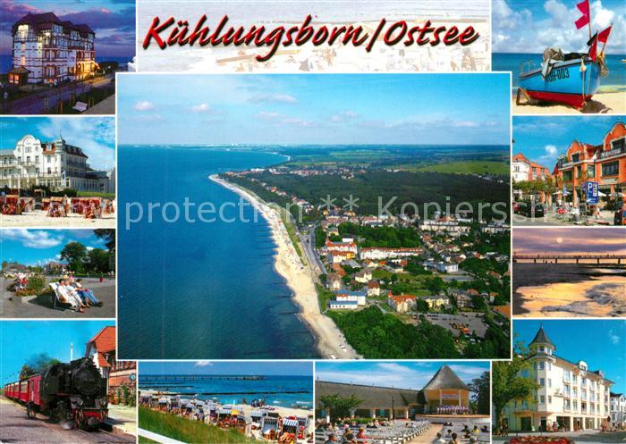 Kuehlungsborn Ostseebad Hotels Strand Dampflokomotive Konzertpavillon Fischerboo