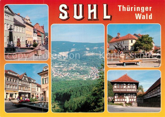 Suhl Thueringer Wald Innenstadt Brunnen Waffenmuseum Historisches Malzhaus Lands