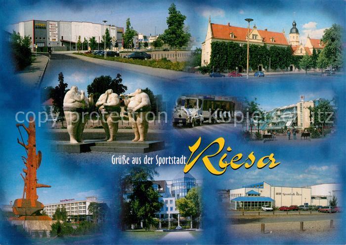 Riesa Sachsen Erdgas Arena Rathaus Skulpturen Stadtbahn Sparkasse Elbquelle Hote