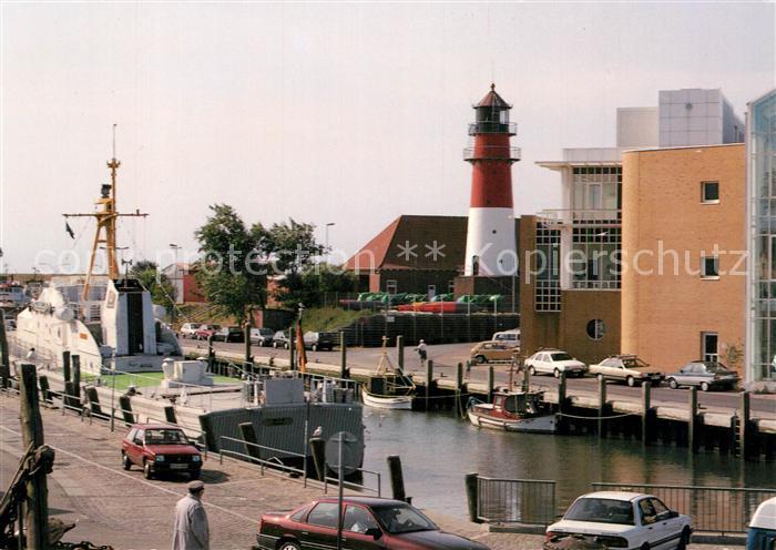 Buesum Nordseebad Alter Hafen und Leuchtturm